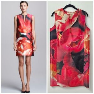Naeem Khan Gorgeous Silk Floral Print Shift Dress Size 6
